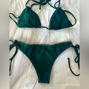 DIPPED IN BLUE bikini set in Emerald Green, size S